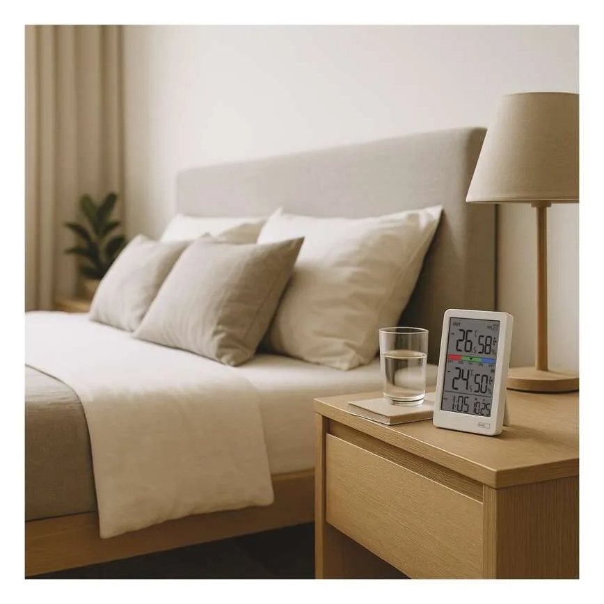 Digitales Thermometer mit Hygrometer, 2×AAA, weiß