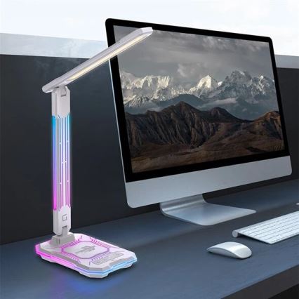 Dimm- und aufladbare LED-RGB-Tischleuchte mit Touch-Funktion und kabelloser Aufladung LED/7,5W/5V 2700-5300K weiß