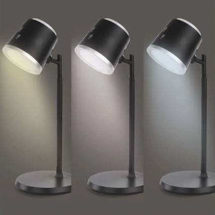 Dimm- und aufladbare LED-Tischleuchte 4in1 LED/6W/3,7V 3000K/4000K/6500K 1500mAh schwarz