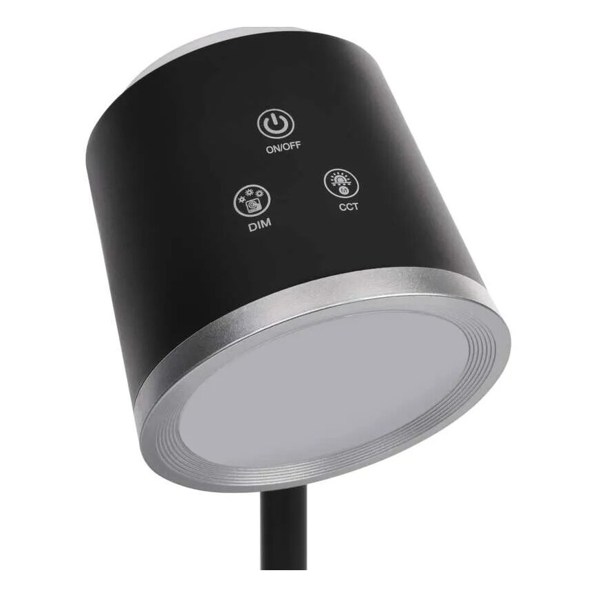Dimm- und aufladbare LED-Tischleuchte 4in1 LED/6W/3,7V 3000K/4000K/6500K 1500mAh schwarz