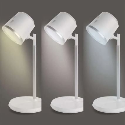 Dimm- und aufladbare LED-Tischleuchte 4in1 LED/6W/3,7V 3000K/4000K/6500K 1500mAh weiß