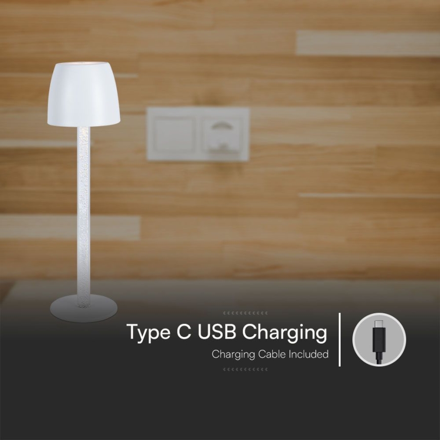 Dimm- und aufladbare LED-Tischleuchte mit Touch-Funktion LED/3W/5V 3000K 1800 mAh schwarz