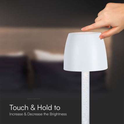 Dimm- und aufladbare LED-Tischleuchte mit Touch-Funktion LED/3W/5V 3000K 1800 mAh schwarz