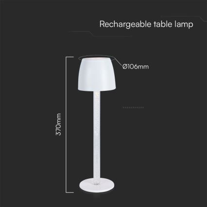 Dimm- und aufladbare LED-Tischleuchte mit Touch-Funktion LED/3W/5V 3000K 1800 mAh schwarz