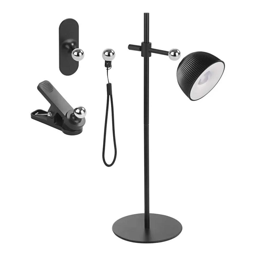 Dimm- und aufladbare LED-Tischleuchte magnetisch 4in1 LED/4,2W/3,7V 4000K 1200mAh schwarz