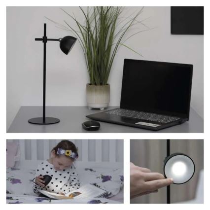 Dimm- und aufladbare LED-Tischleuchte magnetisch 4in1 LED/4,2W/3,7V 4000K 1200mAh schwarz