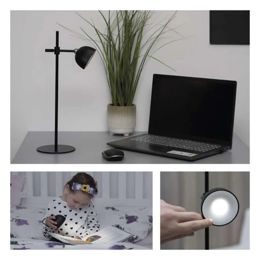 Dimm- und aufladbare LED-Tischleuchte magnetisch 4in1 LED/4,2W/3,7V 4000K 1200mAh schwarz