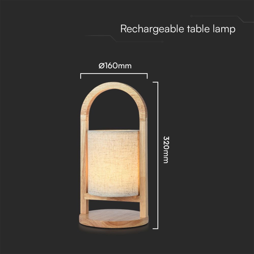 Dimm- und aufladbare LED-Tischleuchte mit Touch-Funktion LED/1,5W/5V 3000K 1800mAh beige
