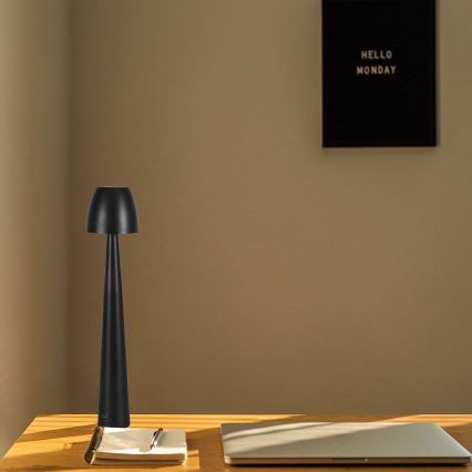 Dimm- und aufladbare LED-Tischleuchte mit Touch-Funktion LED/3W/5V 3000-6000K 1800 mAh schwarz