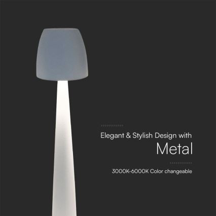 Dimm- und aufladbare LED-Tischleuchte mit Touch-Funktion LED/3W/5V 3000-6000K 1800 mAh weiß