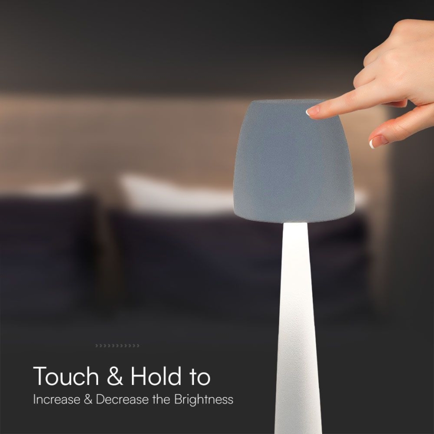 Dimm- und aufladbare LED-Tischleuchte mit Touch-Funktion LED/3W/5V 3000-6000K 1800 mAh weiß