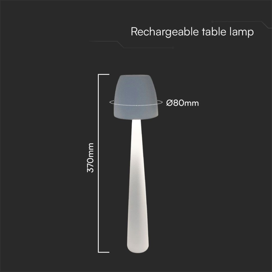 Dimm- und aufladbare LED-Tischleuchte mit Touch-Funktion LED/3W/5V 3000-6000K 1800 mAh weiß