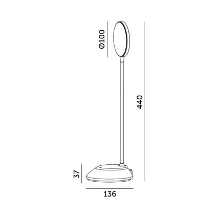 Dimm- und aufladbare LED-Tischleuchte VISUA LED/5W/5V 3000-5000K 1200 mAh türkisfarben