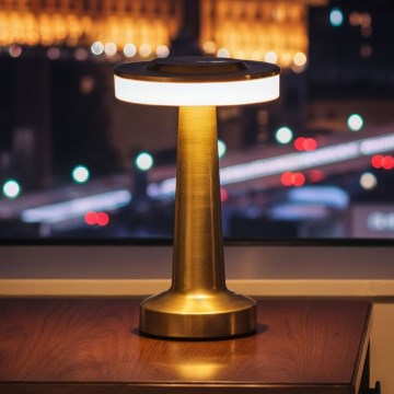 Dimm- und wiederaufladbare LED-Tischlampe LONDON LED/2W/5V 2700K/4000K/6500K 400 mAh goldfarben