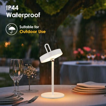 LED dimmbare, wiederaufladbare Touch-Tischlampe GENTLE LED/1,5W/3,7V 3000 mAh IP44 weiß