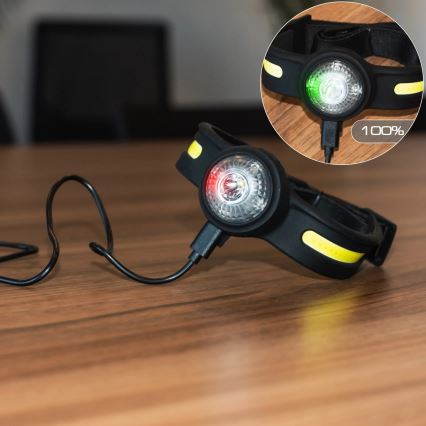 Dimmbare wiederaufladbare LED-Stirnlampe mit rotem Licht LED/5V IPX4 550 lm 600 mAh