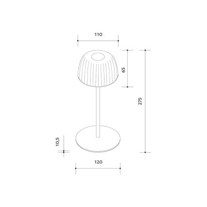 Dimmbare, aufladbare LED-Tischleuchte für den Außenbereich VIVIEN LED/3W/5V 2700K 1600 mAh IP54 weiß