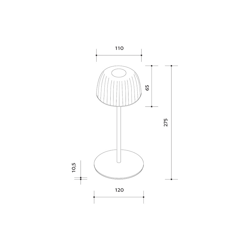 Dimmbare, aufladbare LED-Tischleuchte für den Außenbereich VIVIEN LED/3W/5V 2700K 1600 mAh IP54 weiß