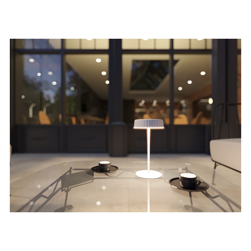 Dimmbare, aufladbare LED-Solar-Tischleuchte VIVIEN LED/3W/5V 2700K 1600 mAh IP54 weiß