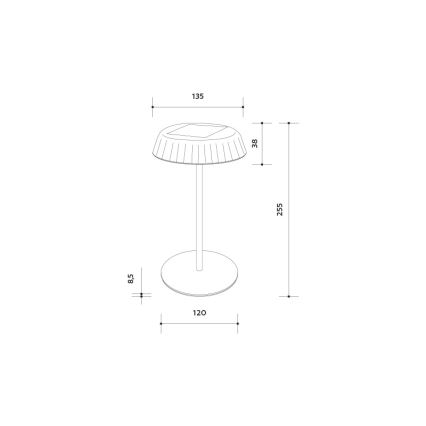 Dimmbare, aufladbare LED-Solar-Tischleuchte VIVIEN LED/3W/5V 2700K 1600 mAh IP54 weiß