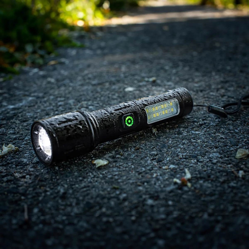 Dimmbare, aufladbare LED-Taschenlampe mit rotem Licht LED/5W/5V IPX4 260 glänzend 2000 mAh