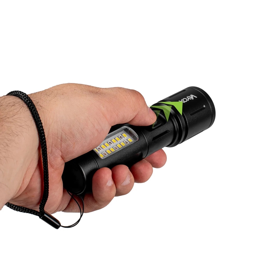 Dimmbare, aufladbare LED-Taschenlampe mit rotem Licht LED/5W/5V IPX4 260 glänzend 2000 mAh