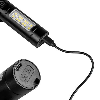 Dimmbare, aufladbare LED-Taschenlampe mit rotem Licht LED/5W/5V IPX4 260 glänzend 2000 mAh