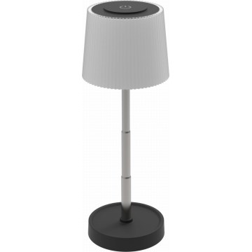 Dimmbare, berührungsempfindliche, wiederaufladbare LED-Tischlampe für den Außenbereich LED/2W/5V IP44 1200 mAh grau