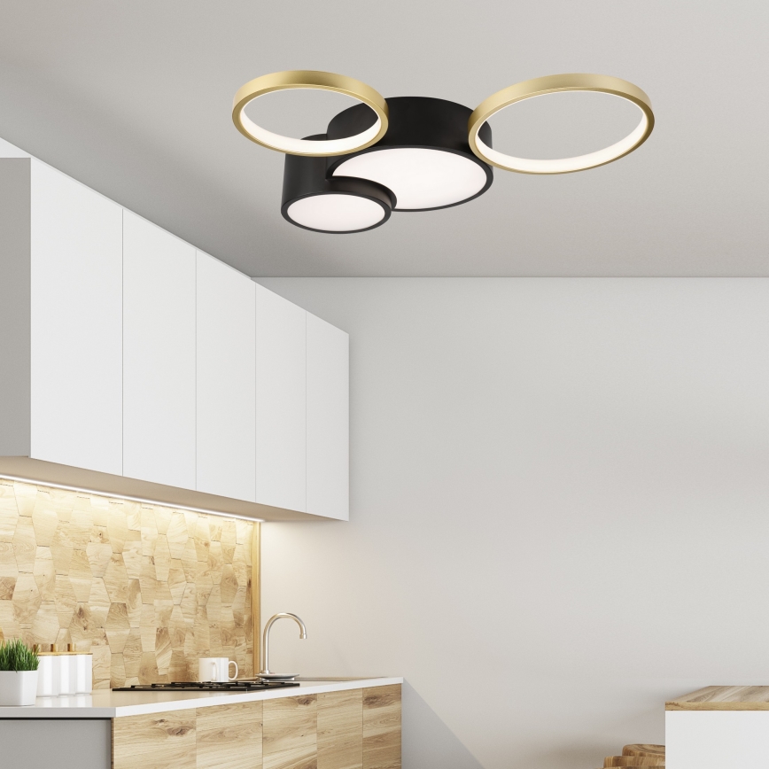 Dimmbare Deckenleuchte ALIZEE LED/30W/230V 3000-6500K schwarz/golden