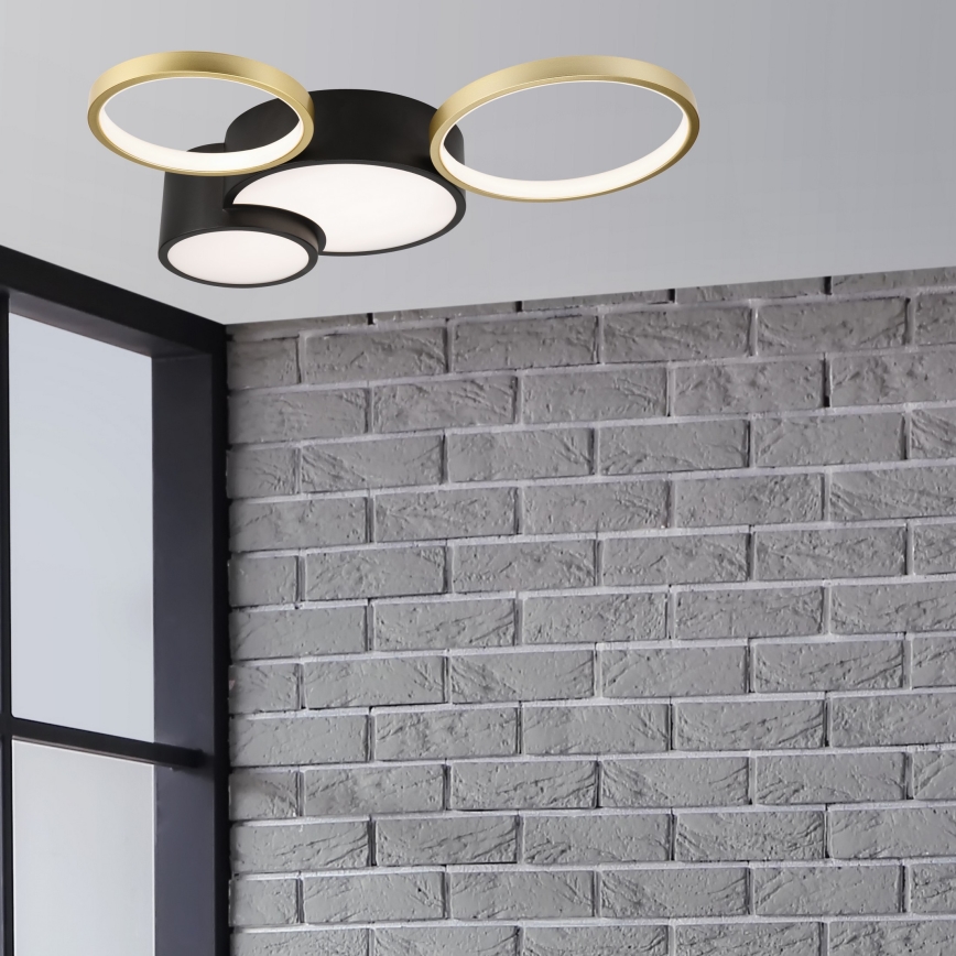 Dimmbare Deckenleuchte ALIZEE LED/30W/230V 3000-6500K schwarz/golden