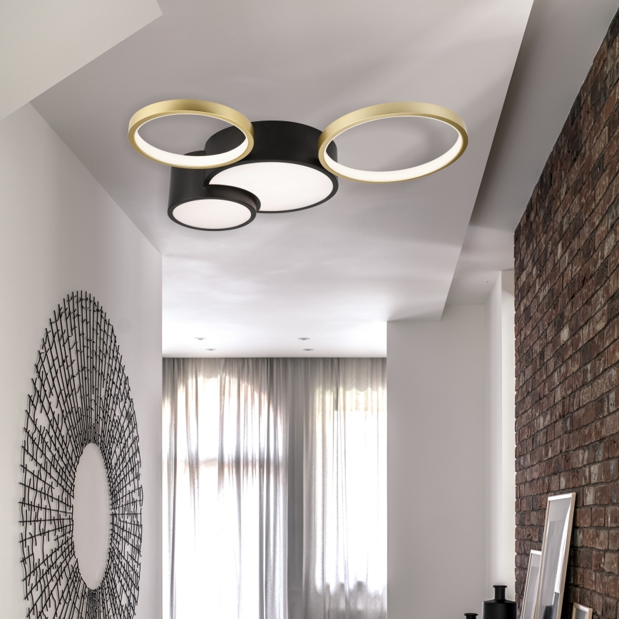 Dimmbare Deckenleuchte ALIZEE LED/30W/230V 3000-6500K schwarz/golden