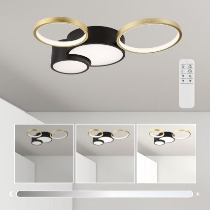 Dimmbare Deckenleuchte ALIZEE LED/30W/230V 3000-6500K schwarz/golden