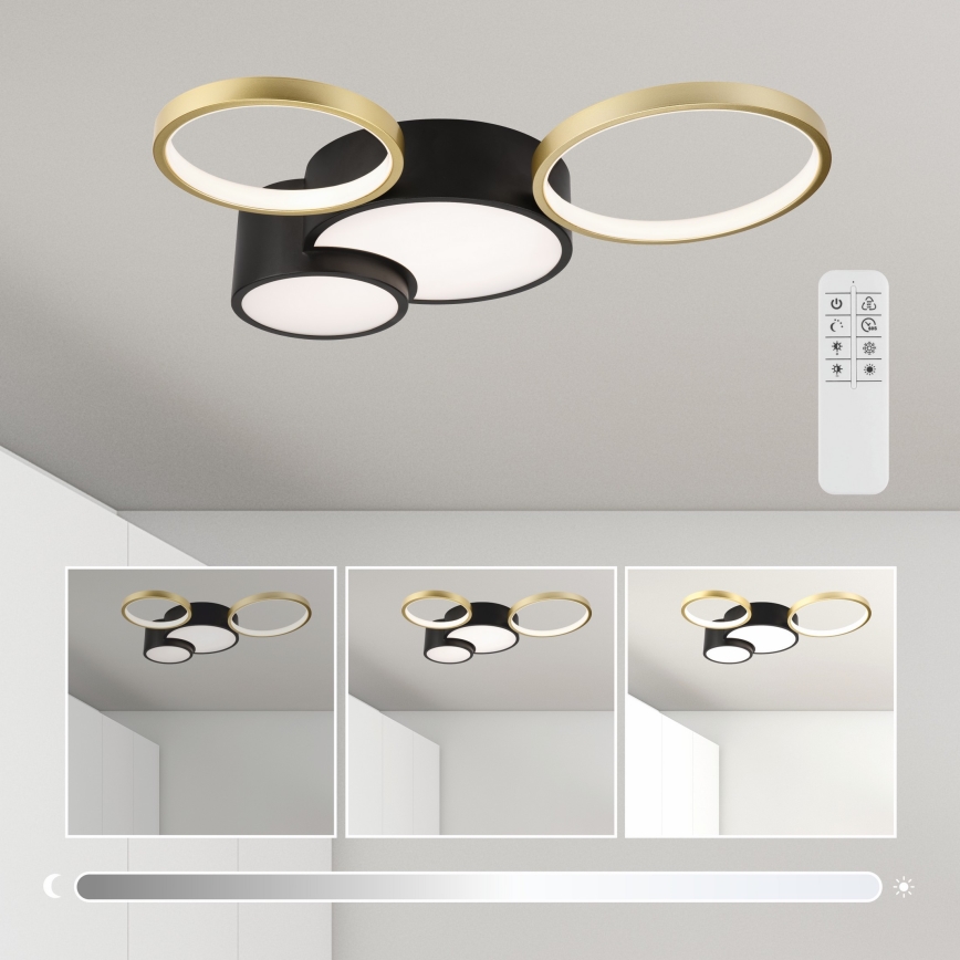 Dimmbare Deckenleuchte ALIZEE LED/30W/230V 3000-6500K schwarz/golden