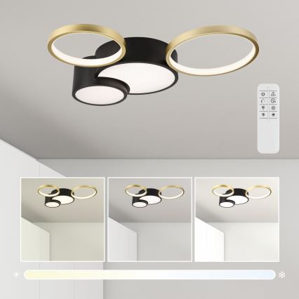 Dimmbare Deckenleuchte ALIZEE LED/30W/230V 3000-6500K schwarz/golden