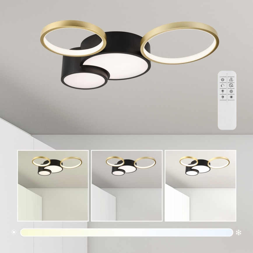 Dimmbare Deckenleuchte ALIZEE LED/30W/230V 3000-6500K schwarz/golden