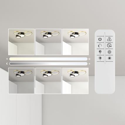 Dimmbare Deckenleuchte ALIZEE LED/30W/230V 3000-6500K schwarz/golden