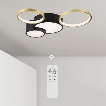 Dimmbare Deckenleuchte ALIZEE LED/30W/230V 3000-6500K schwarz/golden