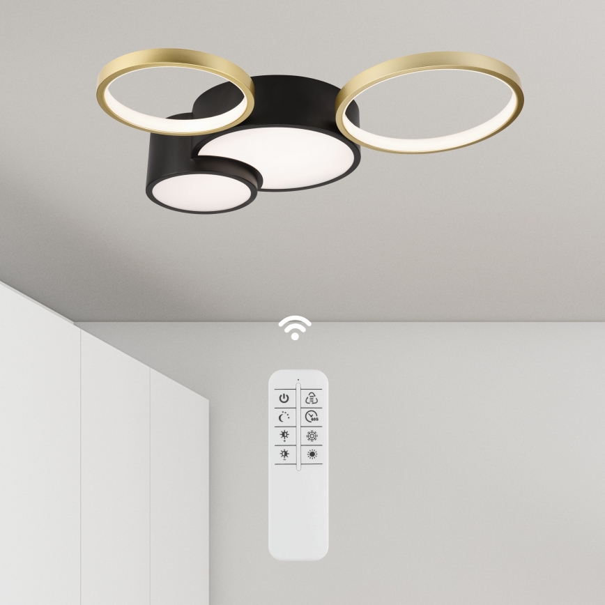 Dimmbare Deckenleuchte ALIZEE LED/30W/230V 3000-6500K schwarz/golden