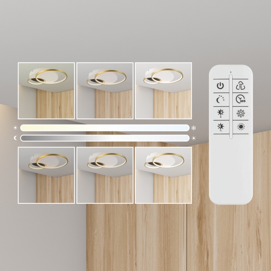 Dimmbare Deckenleuchte BENITO LED/31W/230V 3000-6500K weiß/golden
