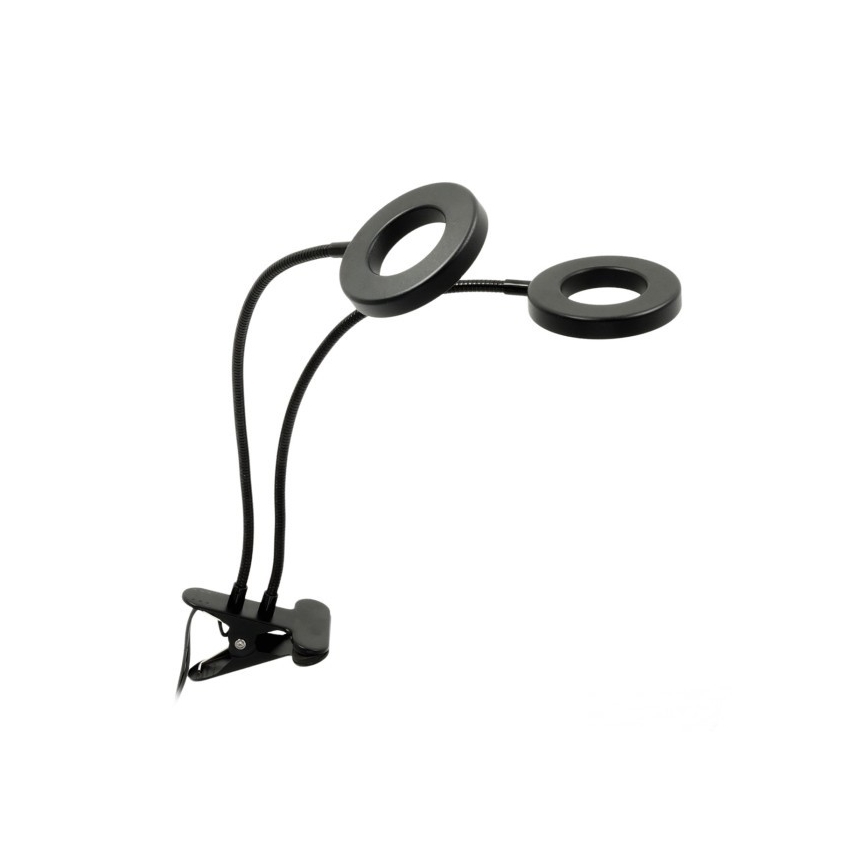 Dimmbare flexible LED-Tischleuchte mit Klemme für die Pflanzenzucht VITARO 2xLED/4W/230V schwarz