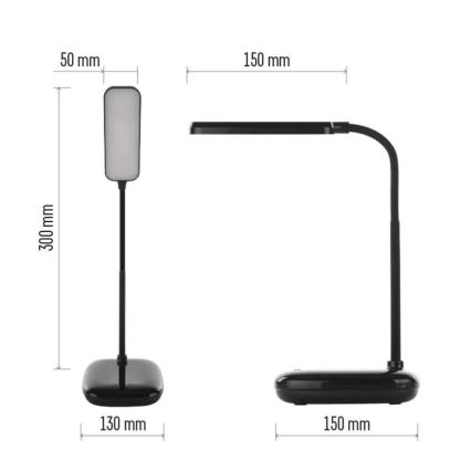 Dimmbare flexible LED-Tischleuchte LED/12W/230V 3000K/4000K/6500K schwarz