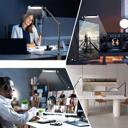 Dimmbare, flexible LED-Tischleuchte mit Touch-Funktion POINTIQ LED/15W/230V 3000-6500K CRI 96 schwarz
