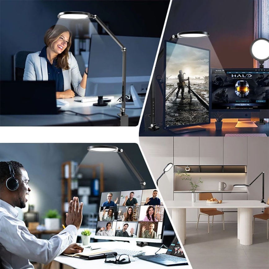 Dimmbare, flexible LED-Tischleuchte mit Touch-Funktion POINTIQ LED/15W/230V 3000-6500K CRI 96 schwarz