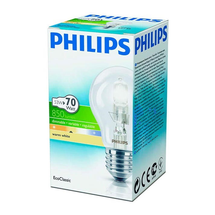 Dimmbare Halogenglühbirne Philips E27/53W/230V