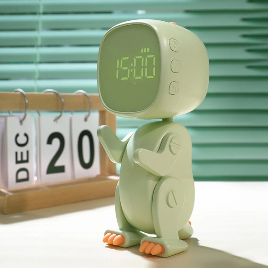 LED RGBW Dimmbare, kleine Kinder-Nachtleuchte mit Wecker ROBOT LED/1W/5V 1200 mAh