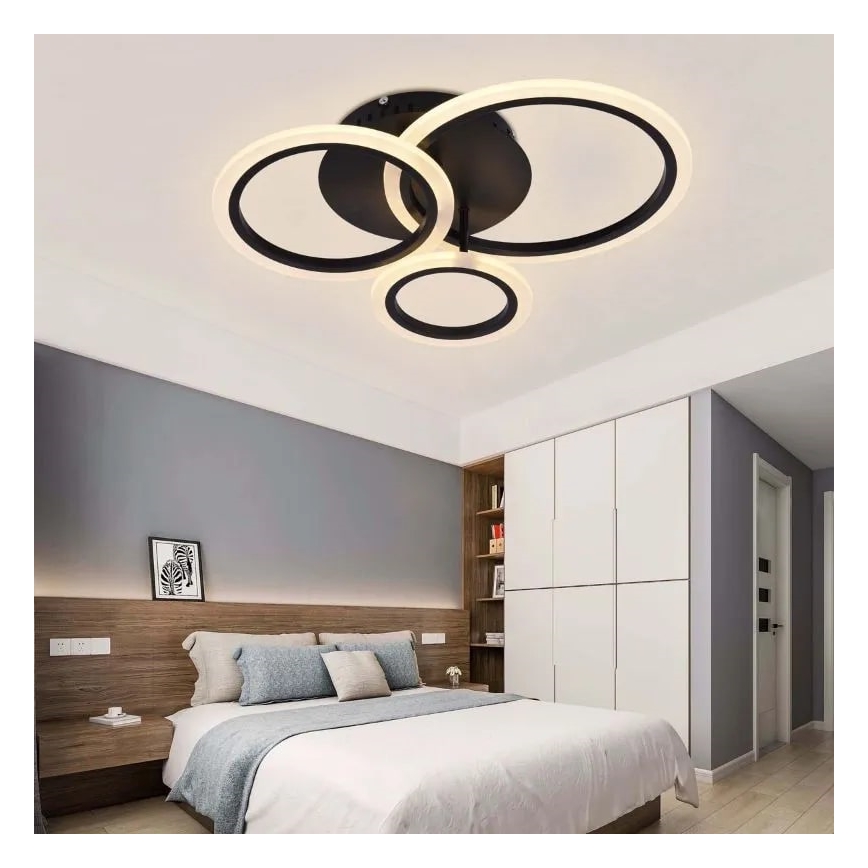 Dimmbare LED-Aufbauleuchte LED/40W/230V 3000-6500K schwarz + Fernbedienung