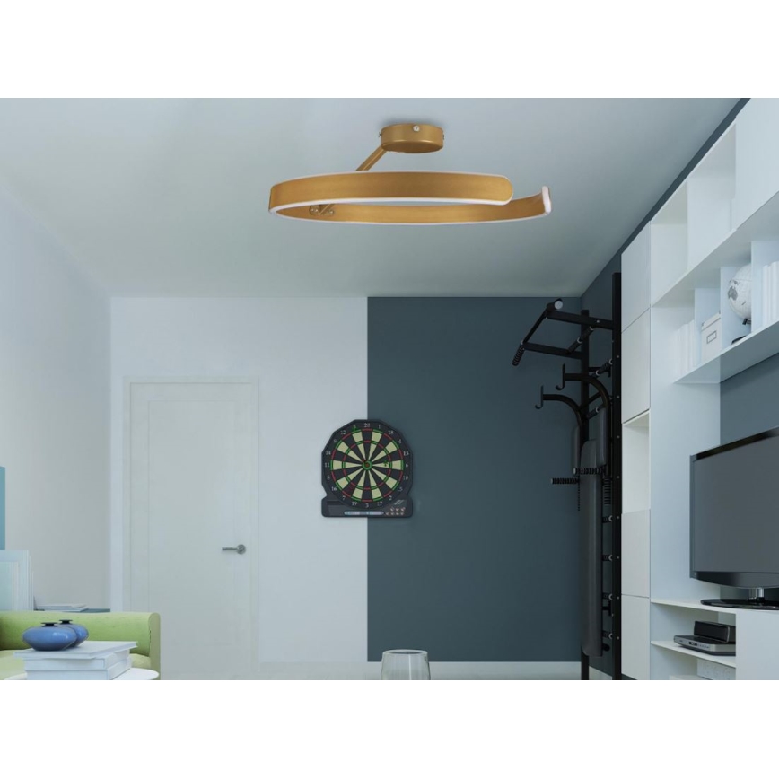 Dimmbare LED-Aufbauleuchte LED/72W/230V 3000-6500K golden + Fernbedienung