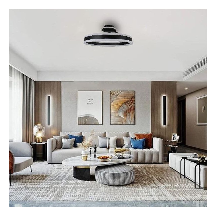 Dimmbare LED-Aufbauleuchte LED/86W/230V 3000-6500K schwarz + Fernbedienung