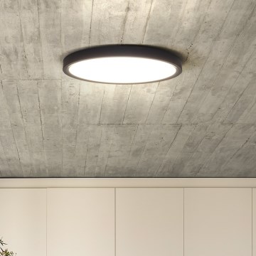 Dimmbare LED-Deckenleuchte ESTELA LED/36W/230V d 30 cm schwarz + Fernbedienung