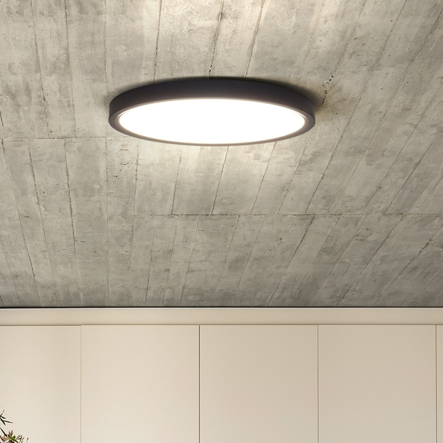 Dimmbare LED-Deckenleuchte ESTELA LED/36W/230V d 30 cm schwarz + Fernbedienung